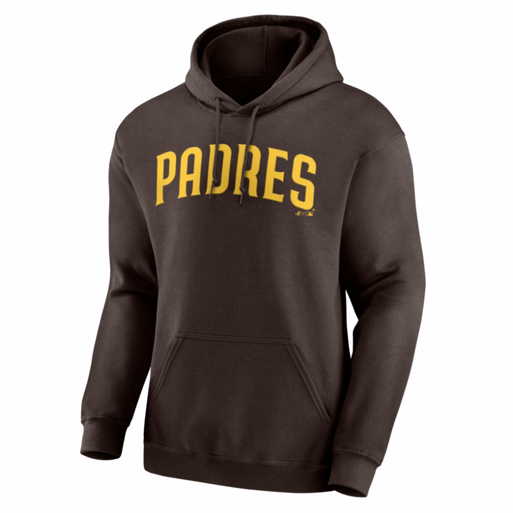 San Diego Padres Logo Athletic Wordmark Hoodie - Brown