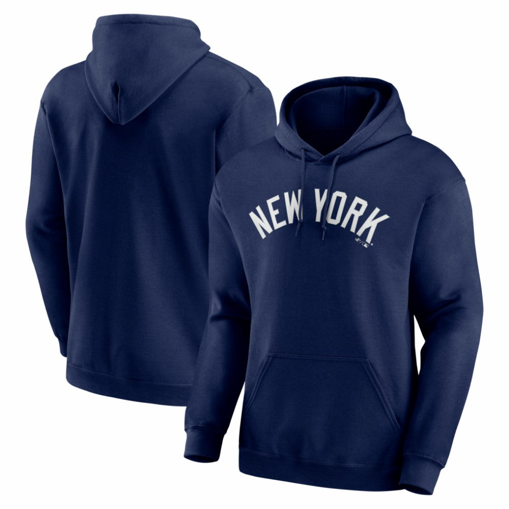 New York Yankees Logo Athletic Wordmark Hoodie - Navy