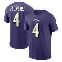 Zay Flowers Baltimore Ravens Player Name & Number T-Shirt - Purple | Nike cheap
