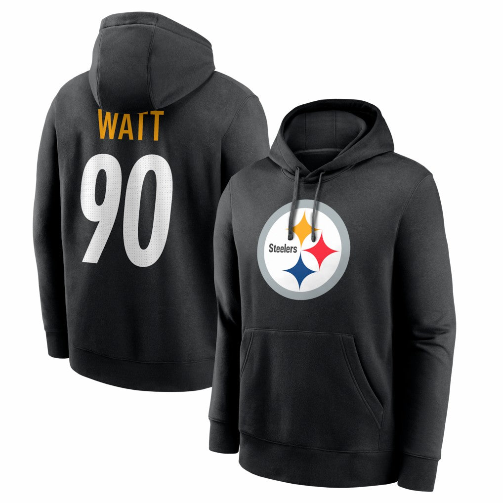 T.J. Watt Pittsburgh Steelers Name & Number Fleece Hoodie - Black | Nike for sale