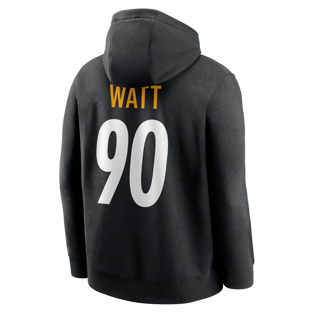 T.J. Watt Pittsburgh Steelers Name & Number Fleece Hoodie - Black | Nike for sale