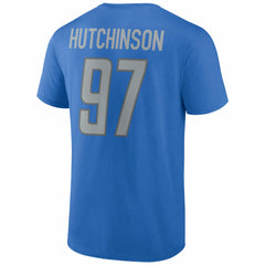 Aidan Hutchinson Detroit Lions Player Icon Name & Number T-Shirt - Blue outlet