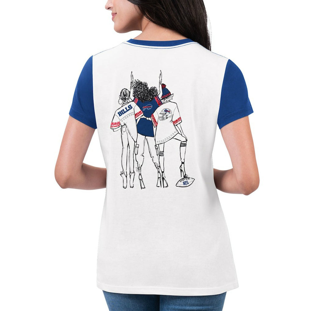 Buffalo Bills G-III 4Her by Carl Banks Women's Fashion Illustration T-Shirt - White/Royal online