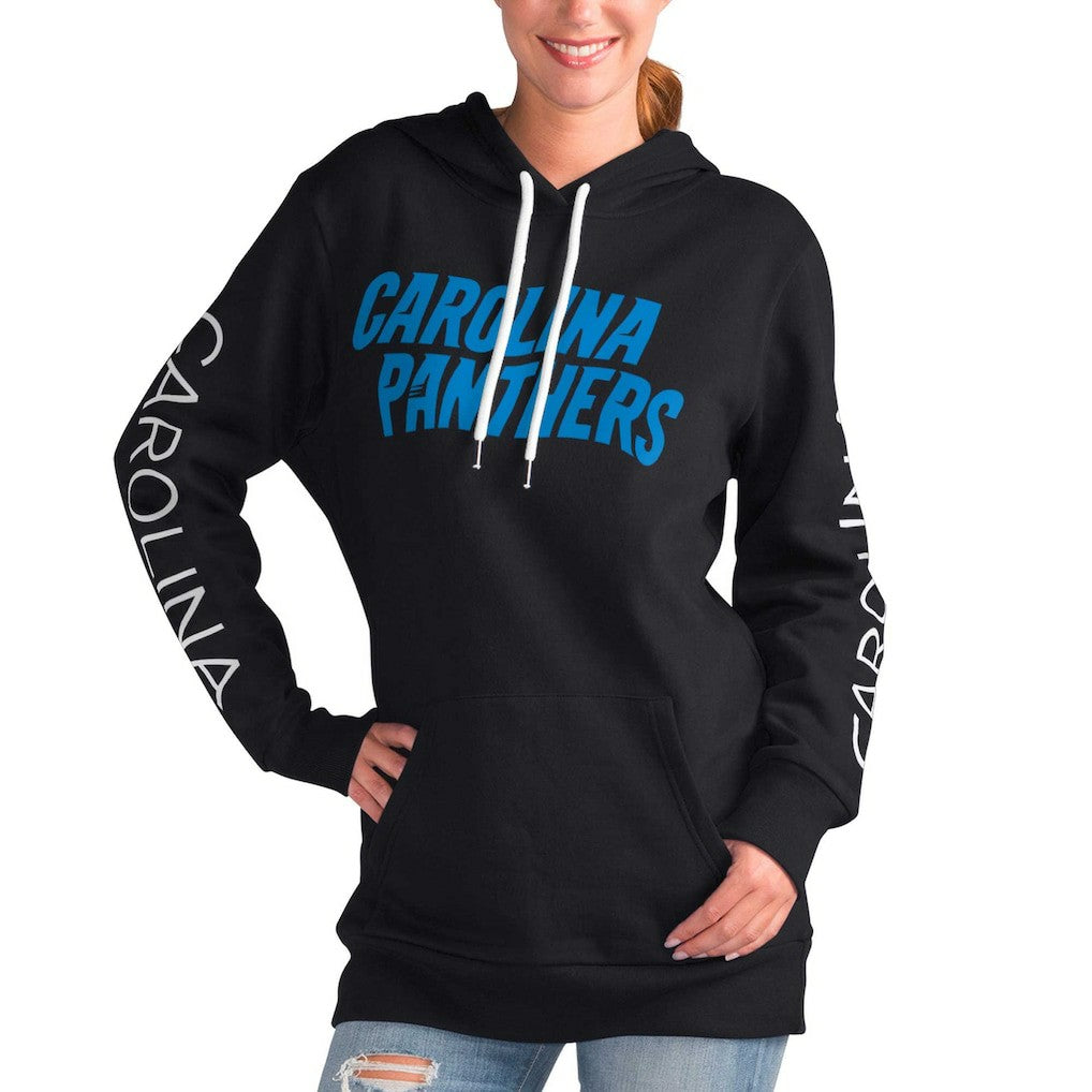 Carolina Panthers G-III 4Her by Carl Banks Women's Extra Inning Pullover Hoodie - Black cheap