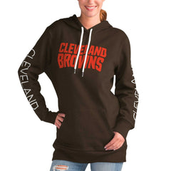 Cleveland Browns G-III 4Her by Carl Banks Women's Extra Inning Pullover Hoodie - Brown discount