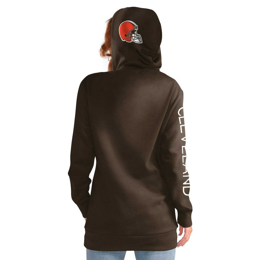 Cleveland Browns G-III 4Her by Carl Banks Women's Extra Inning Pullover Hoodie - Brown discount