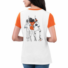 Denver Broncos G-III 4Her by Carl Banks Women's Fashion Illustration T-Shirt - White/Orange cheap