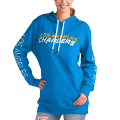 Los Angeles Chargers G-III 4Her by Carl Banks Women's Extra Inning Pullover Hoodie - Powder Blue for sale