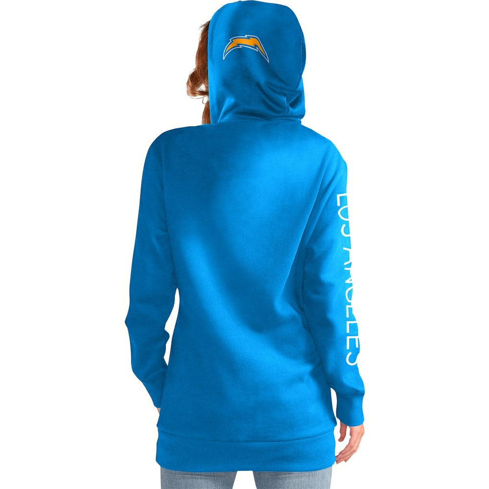 Los Angeles Chargers G-III 4Her by Carl Banks Women's Extra Inning Pullover Hoodie - Powder Blue for sale