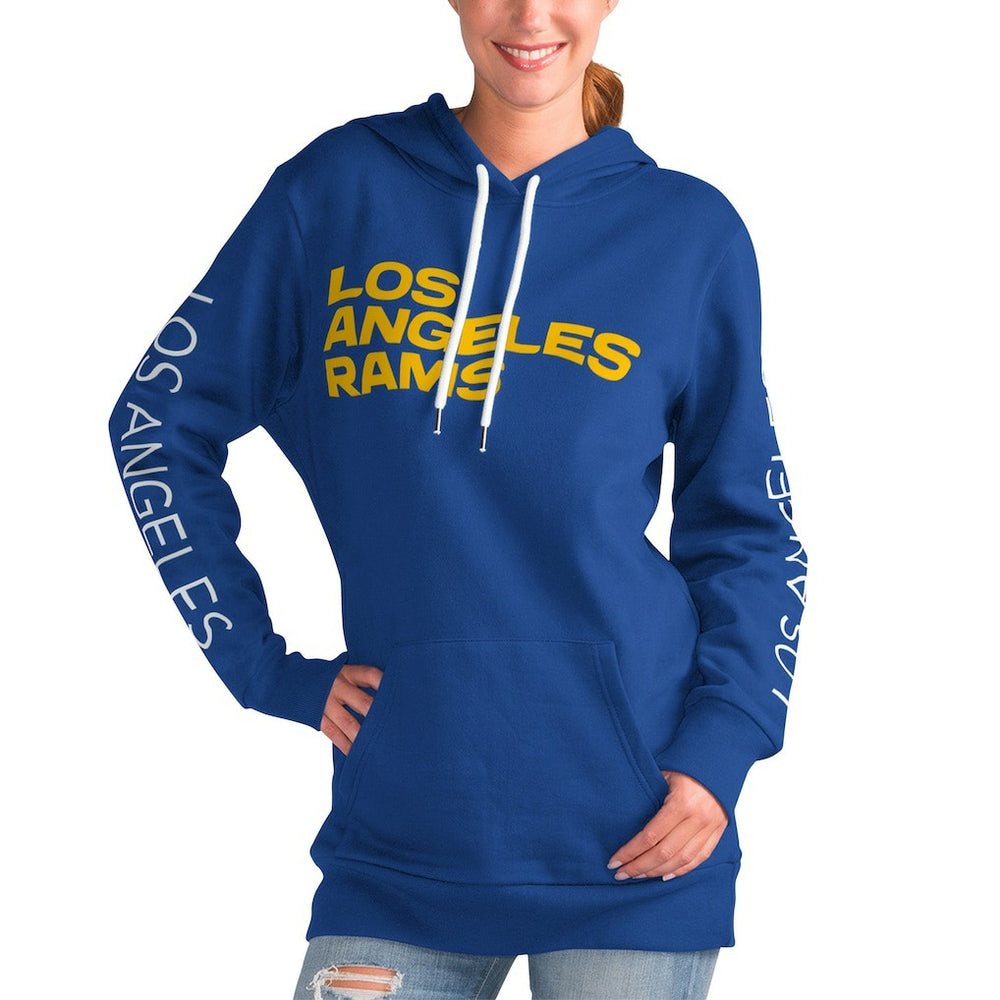 Los Angeles Rams G-III 4Her by Carl Banks Women's Extra Inning Pullover Hoodie - Royal outlet