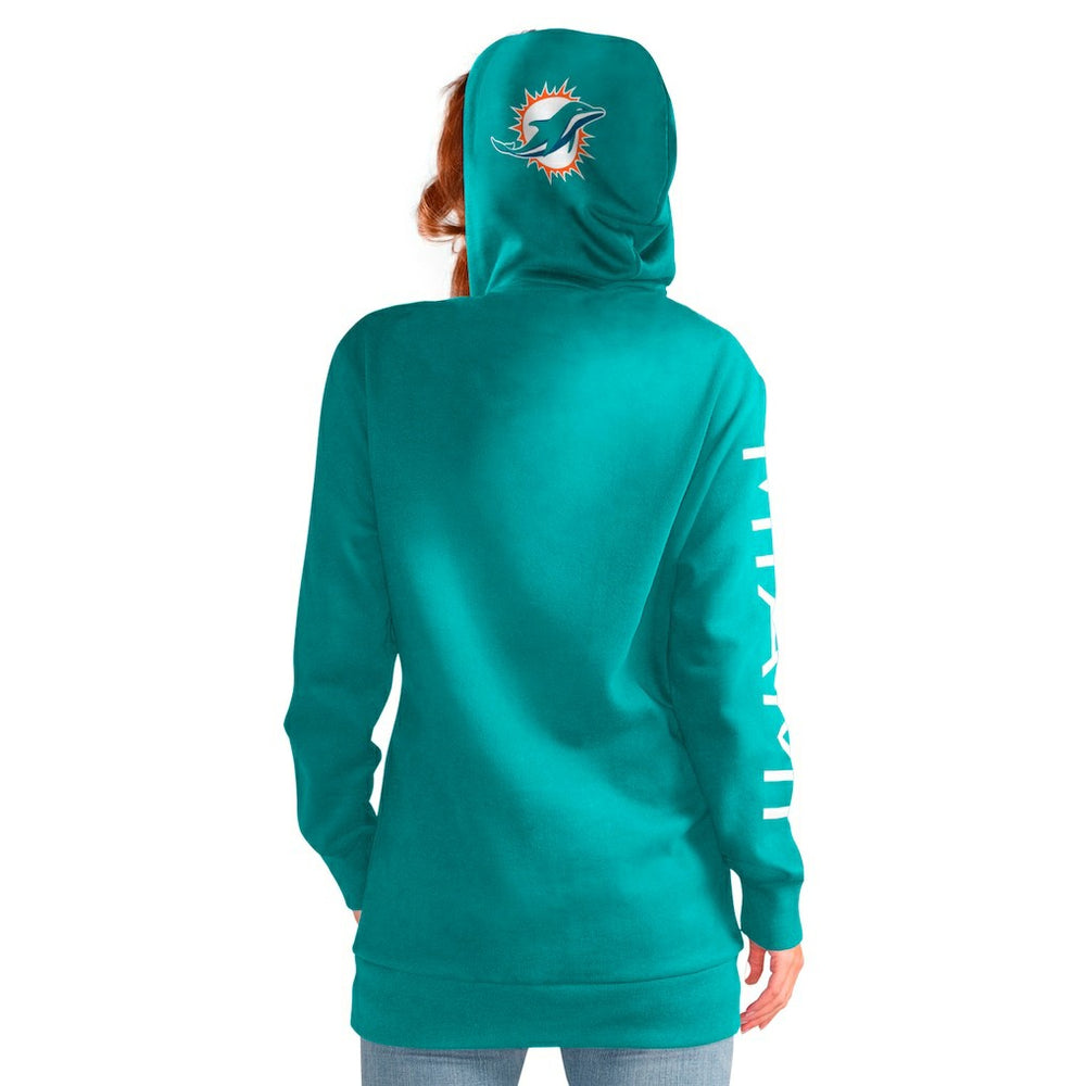 Miami Dolphins G-III 4Her by Carl Banks Women's Extra Inning Pullover Hoodie - Aqua outlet
