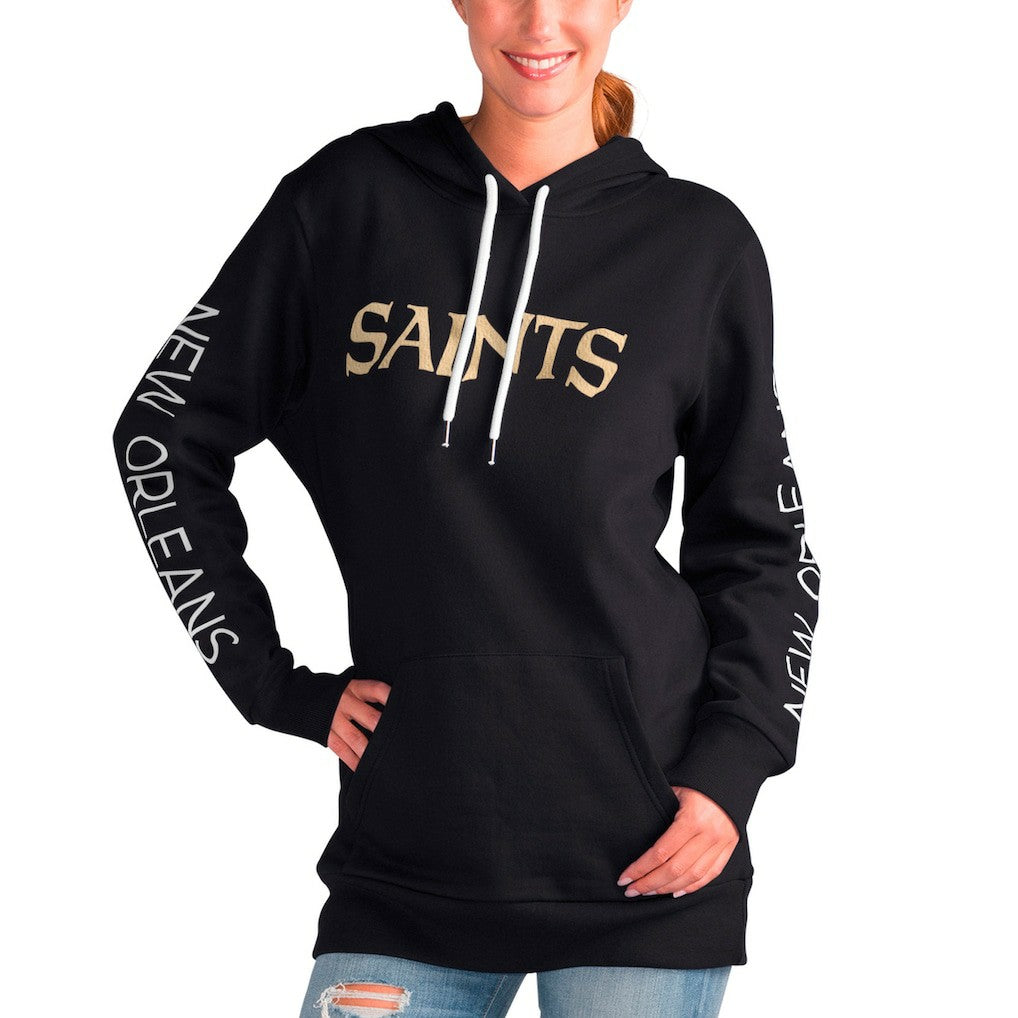 New Orleans Saints G-III 4Her by Carl Banks Women's Extra Inning Pullover Hoodie - Black discount