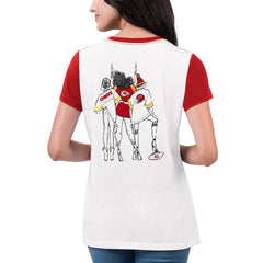 Kansas City Chiefs G-III 4Her by Carl Banks Women's Fashion Illustration T-Shirt - White/Red cheap