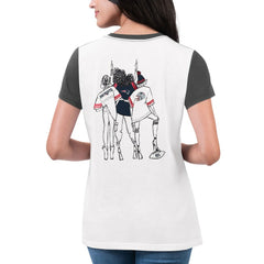 New England Patriots G-III 4Her by Carl Banks Women's Fashion Illustration T-Shirt - White/Navy discount