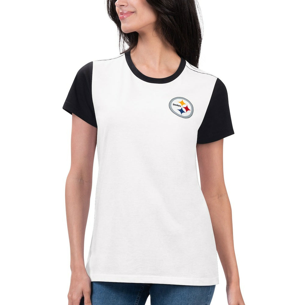 Pittsburgh Steelers G-III 4Her by Carl Banks Women's Fashion Illustration T-Shirt - White/Black sale