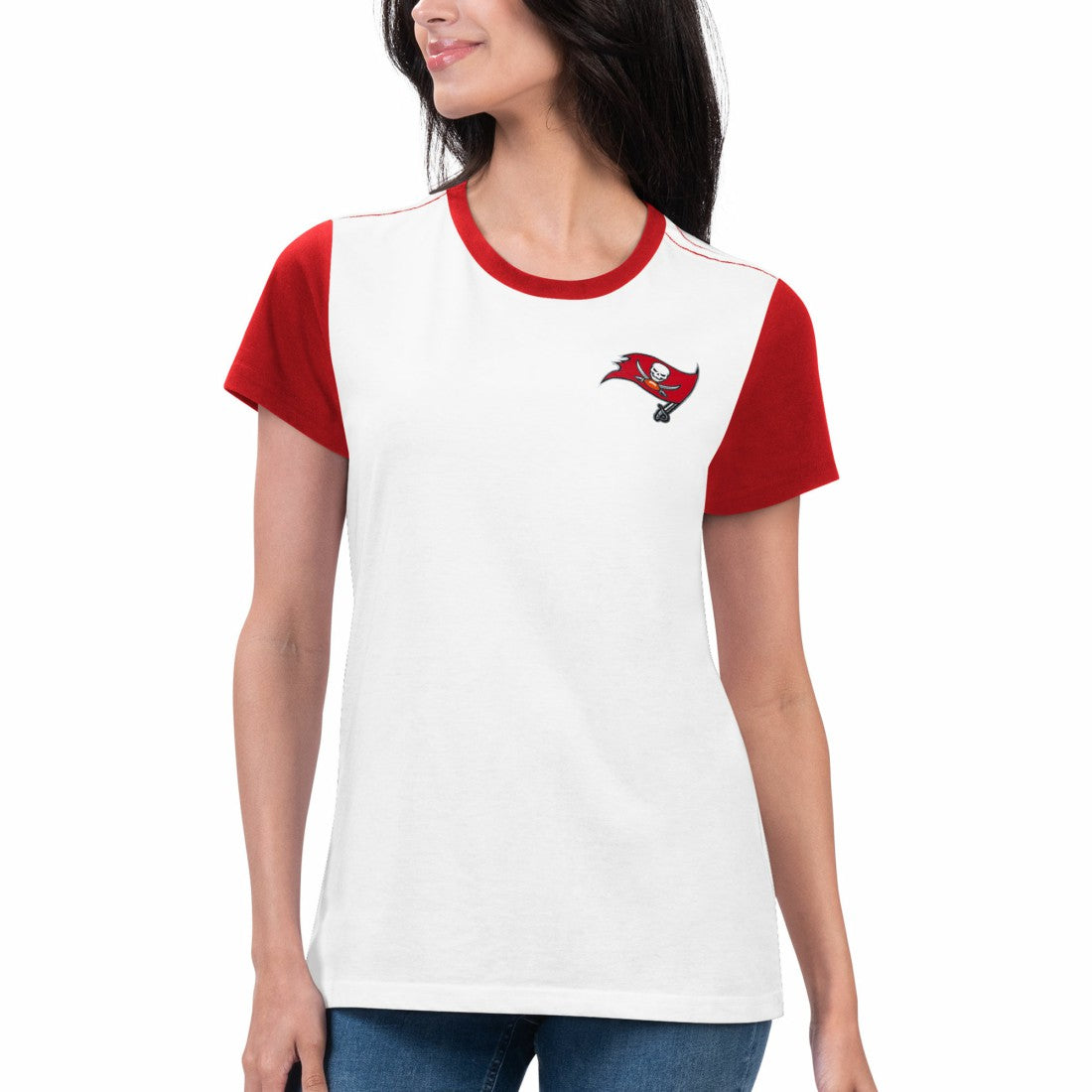 Tampa Bay Buccaneers G-III 4Her by Carl Banks Women's Fashion Illustration T-Shirt - White/Red online