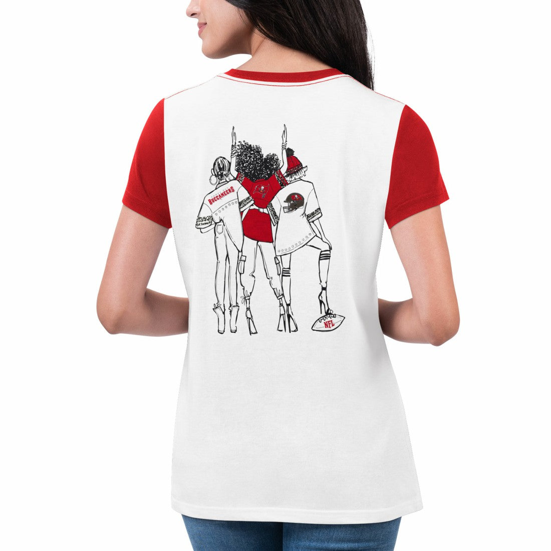 Tampa Bay Buccaneers G-III 4Her by Carl Banks Women's Fashion Illustration T-Shirt - White/Red online