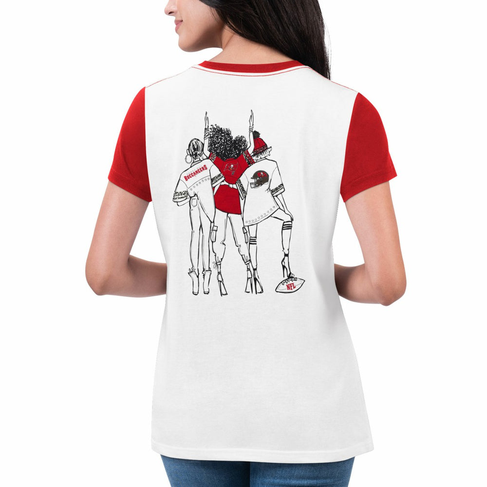 Tampa Bay Buccaneers G-III 4Her by Carl Banks Women's Fashion Illustration T-Shirt - White/Red online