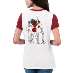 Washington Commanders G-III 4Her by Carl Banks Women's Fashion Illustration T-Shirt - White/Burgundy cheap