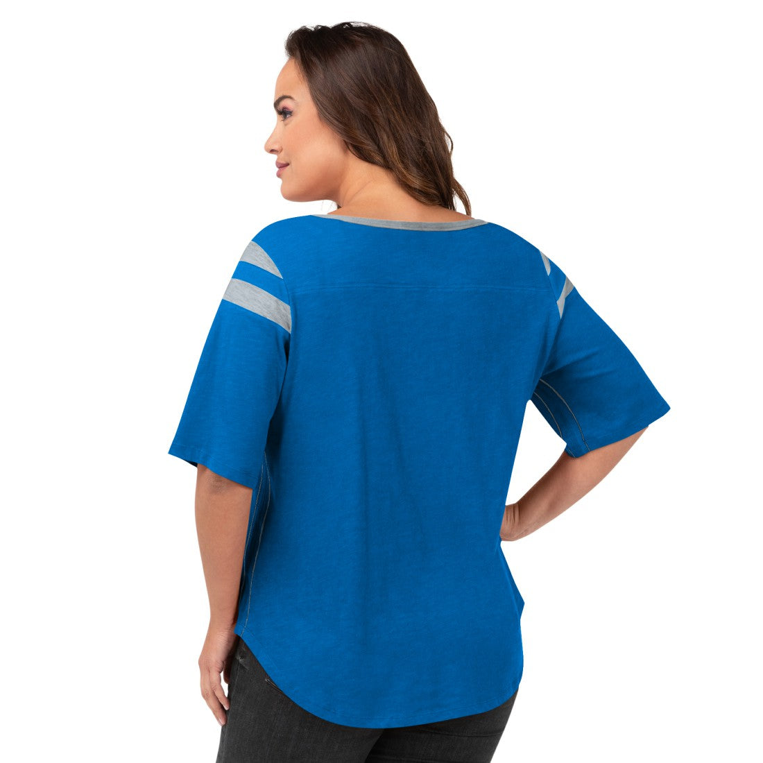 Detroit Lions G-III 4Her by Carl Banks Women's Plus Size Linebacker T-Shirt - Royal for sale