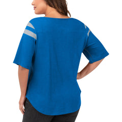 Detroit Lions G-III 4Her by Carl Banks Women's Plus Size Linebacker T-Shirt - Royal for sale