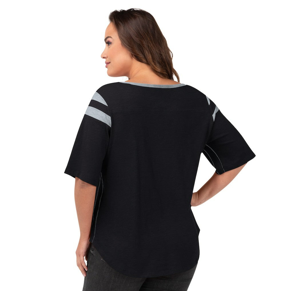 Las Vegas Raiders G-III 4Her by Carl Banks Women's Plus Size Linebacker T-Shirt - Black outlet