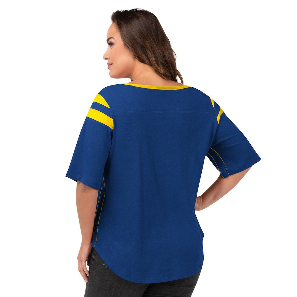 Los Angeles Rams G-III 4Her by Carl Banks Women's Plus Size Linebacker T-Shirt - Royal for sale
