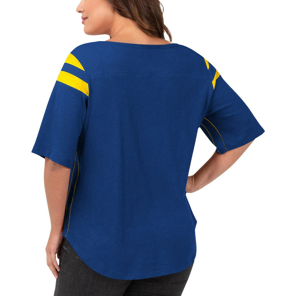 Los Angeles Rams G-III 4Her by Carl Banks Women's Plus Size Linebacker T-Shirt - Royal for sale