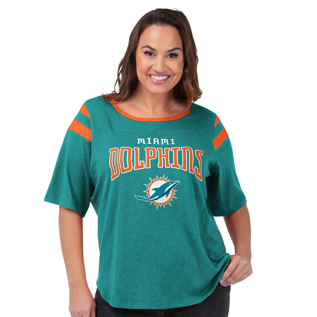 Miami Dolphins G-III 4Her by Carl Banks Women's Plus Size Linebacker T-Shirt - Aqua for sale