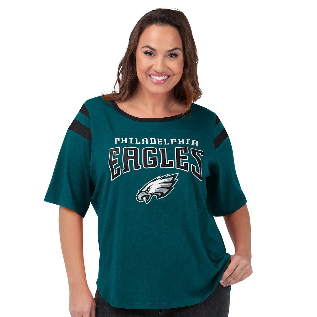 Philadelphia Eagles G-III 4Her by Carl Banks Women's Plus Size Linebacker T-Shirt - Green sale