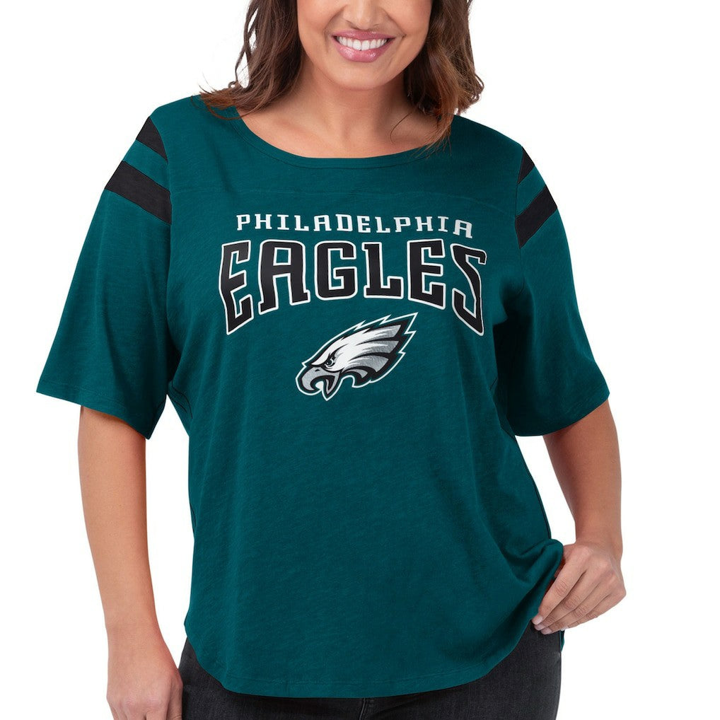 Philadelphia Eagles G-III 4Her by Carl Banks Women's Plus Size Linebacker T-Shirt - Green sale