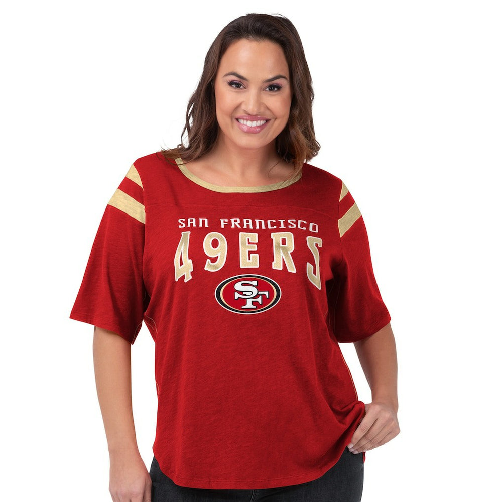 San Francisco 49ers G-III 4Her by Carl Banks Women's Plus Size Linebacker T-Shirt - Red for sale