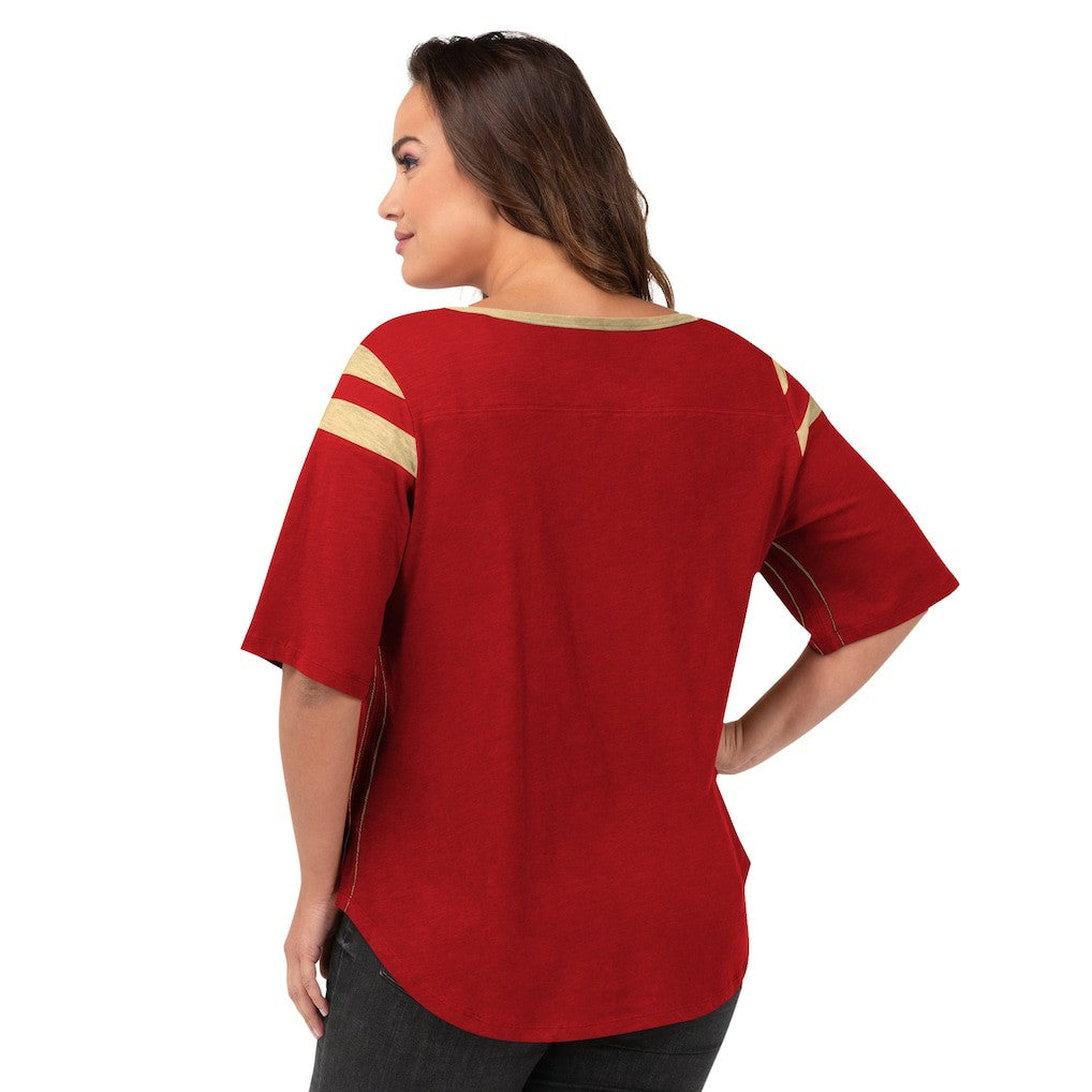 San Francisco 49ers G-III 4Her by Carl Banks Women's Plus Size Linebacker T-Shirt - Red for sale