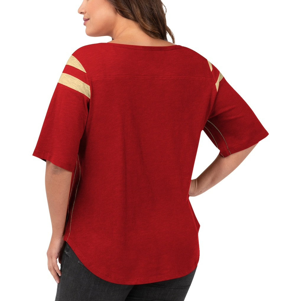 San Francisco 49ers G-III 4Her by Carl Banks Women's Plus Size Linebacker T-Shirt - Red for sale