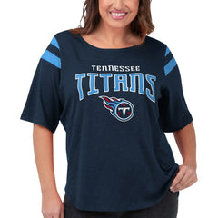 Tennessee Titans G-III 4Her by Carl Banks Women's Plus Size Linebacker T-Shirt - Navy on sale