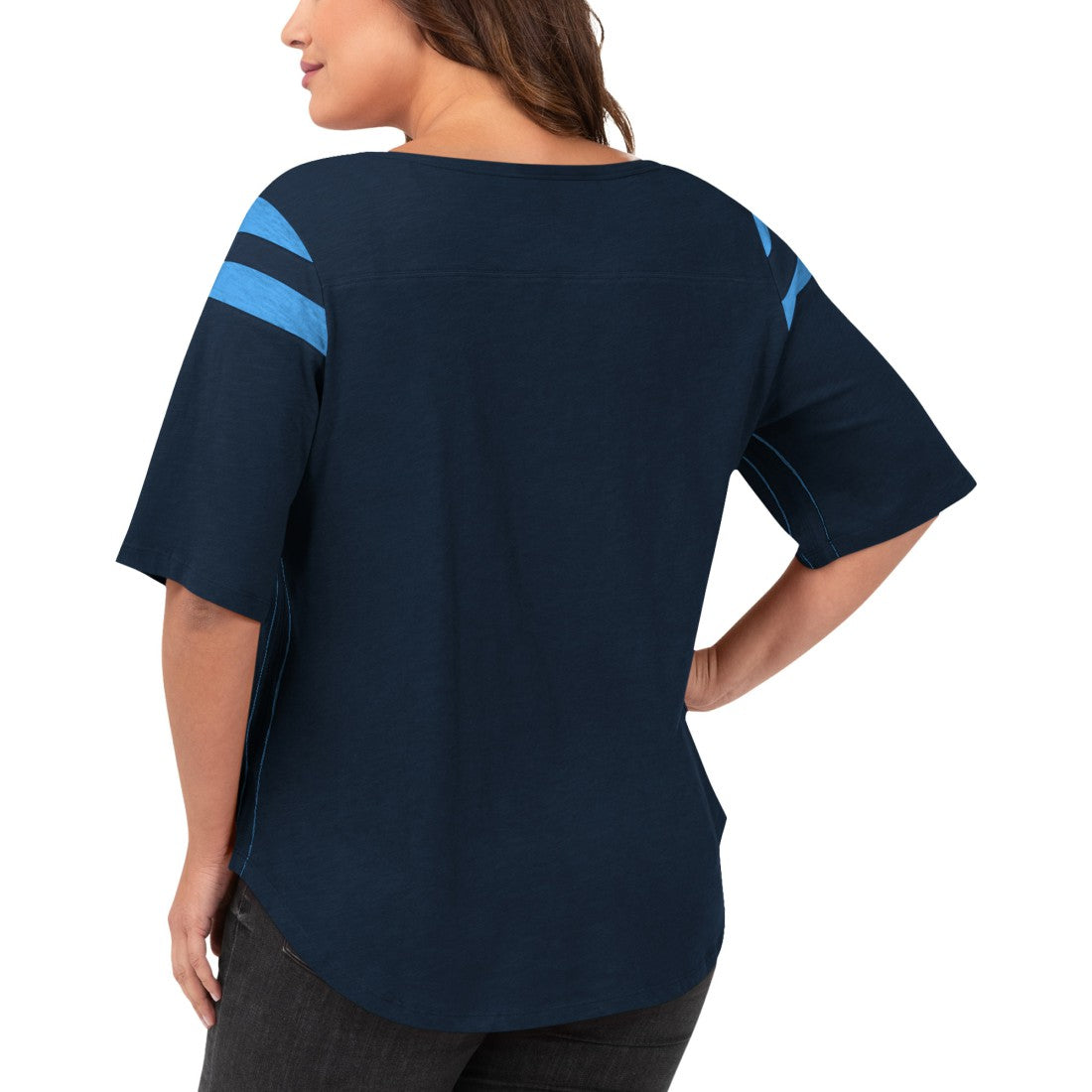Tennessee Titans G-III 4Her by Carl Banks Women's Plus Size Linebacker T-Shirt - Navy on sale