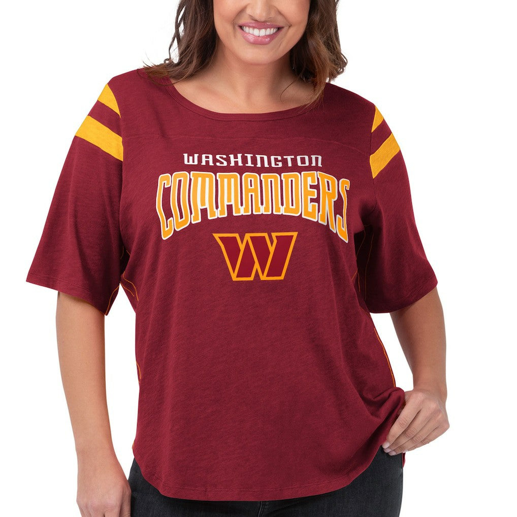 Washington Commanders G-III 4Her by Carl Banks Women's Plus Size Linebacker T-Shirt - Burgundy outlet