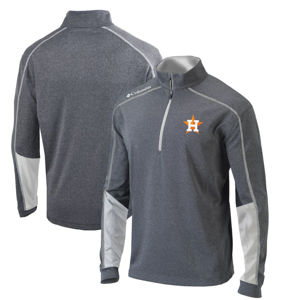 Houston Astros Omni-Wick Shotgun 2.0 Quarter-Zip Pullover Top - Charcoal/White | Columbia