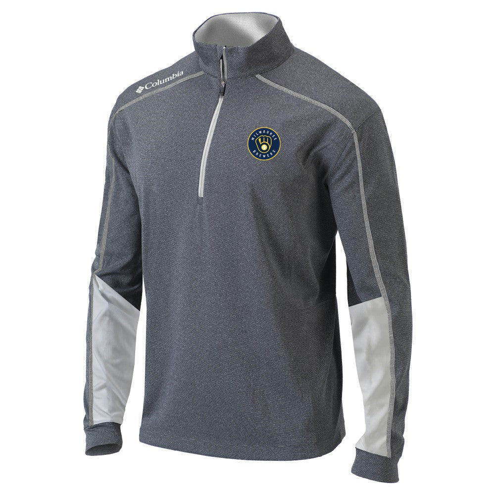 Milwaukee Brewers Omni-Wick Shotgun 2.0 Quarter-Zip Pullover Top - Charcoal/White | Columbia