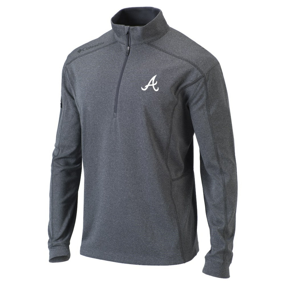 Atlanta Braves Omni-Wick Shotgun Quarter-Zip Pullover Top - Heather Gray | Columbia