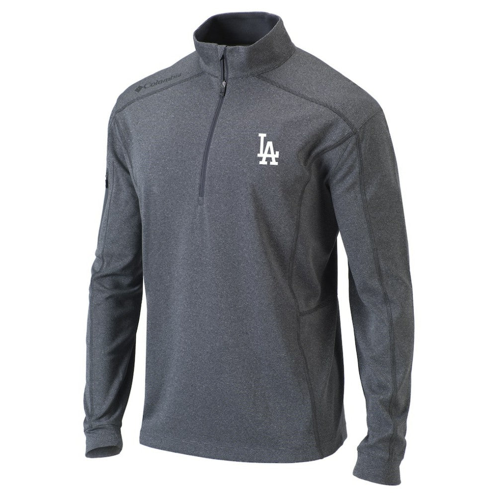 Los Angeles Dodgers Omni-Wick Shotgun Quarter-Zip Pullover Top - Heather Gray | Columbia