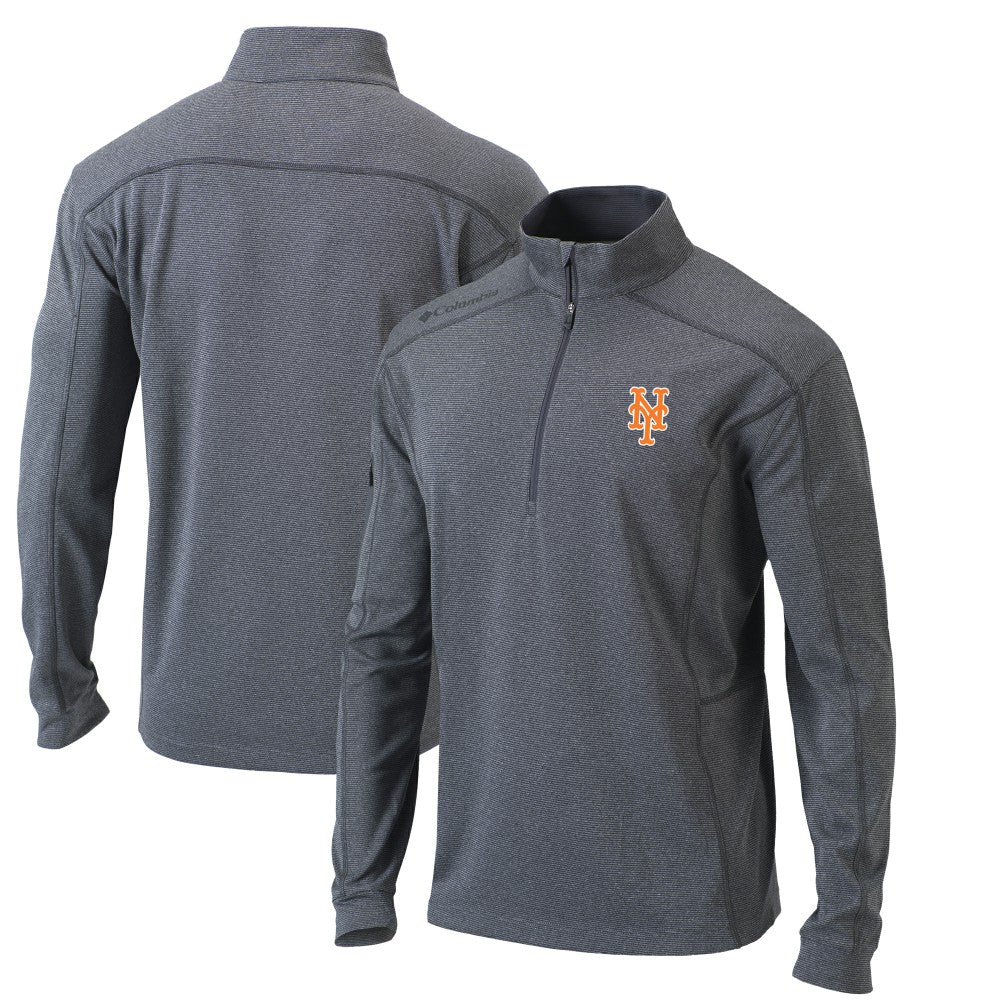 New York Mets Omni-Wick Shotgun Quarter-Zip Pullover Top - Heather Gray | Columbia