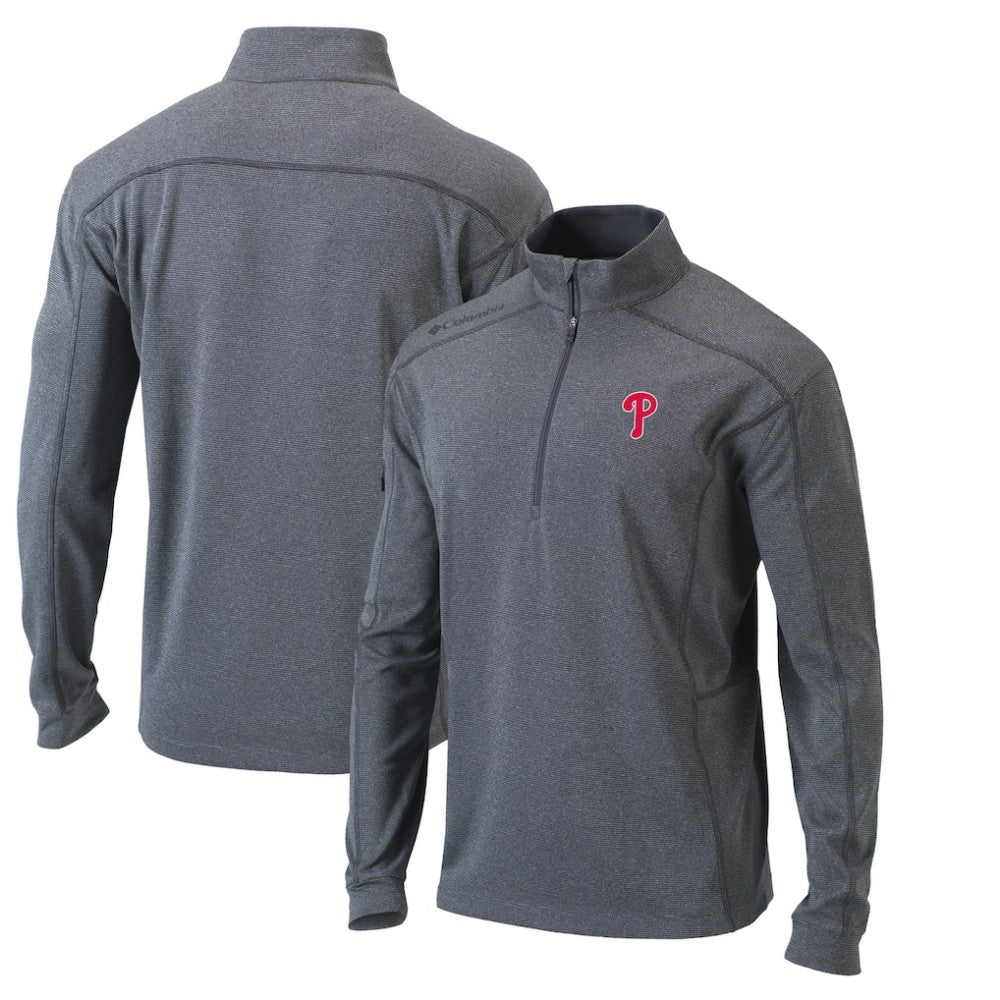 Philadelphia Phillies Omni-Wick Shotgun Quarter-Zip Pullover Top - Heather Gray | Columbia