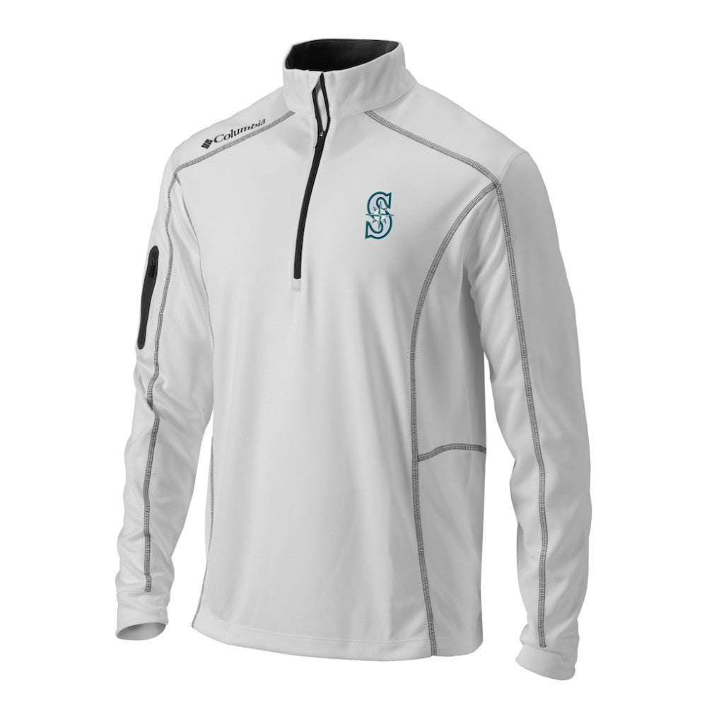 Seattle Mariners Omni-Wick Shotgun Quarter-Zip Pullover Top - White | Columbia