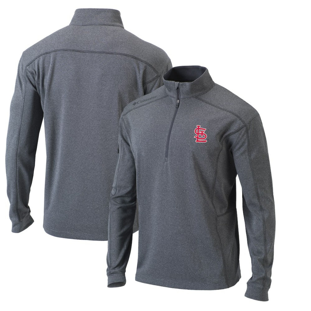 St. Louis Cardinals Omni-Wick Shotgun Quarter-Zip Pullover Top - Heather Gray | Columbia