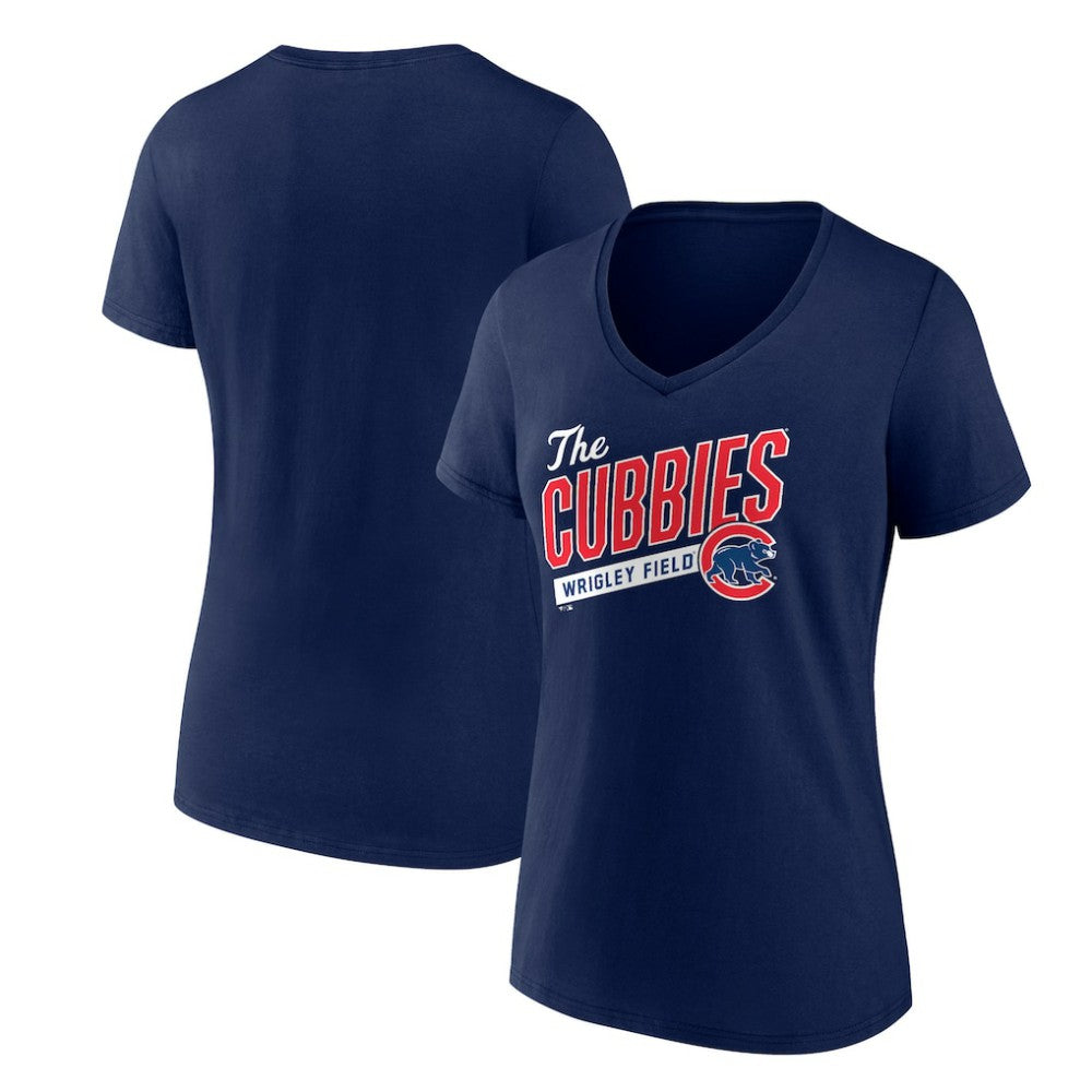 Chicago Cubs Women's Hometown Collection Those Cubbies V-Neck T-Shirt - Navy