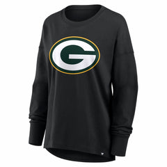 Green Bay Packers Women's Essential Long Sleeve T-Shirt - Black on sale