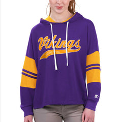 Minnesota Vikings Starter Women's Bump And Run Long Sleeve Hoodie T-Shirt - Purple discount