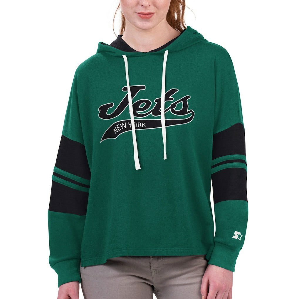 New York Jets Starter Women's Bump And Run Long Sleeve Hoodie T-Shirt - Green discount