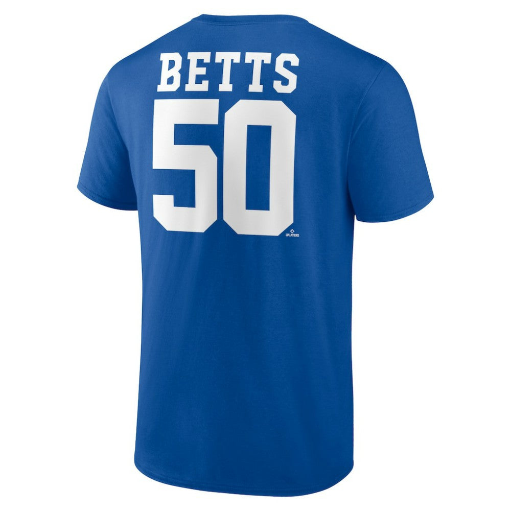 Mookie Betts Los Angeles Dodgers Player Icon Name & Number T-Shirt - Royal